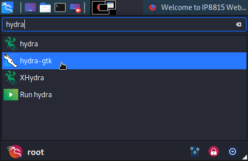 Lancer Hydra-gtk depuis le menu