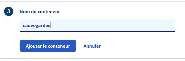 Nom du conteneur