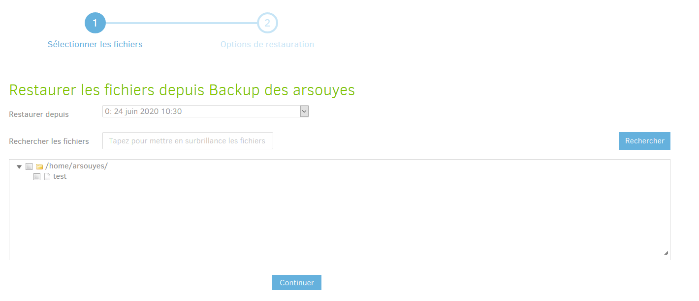 Quels fichiers restaurer ?