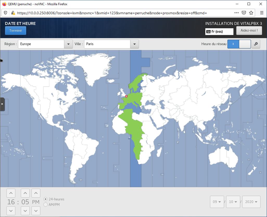 Select the timezone