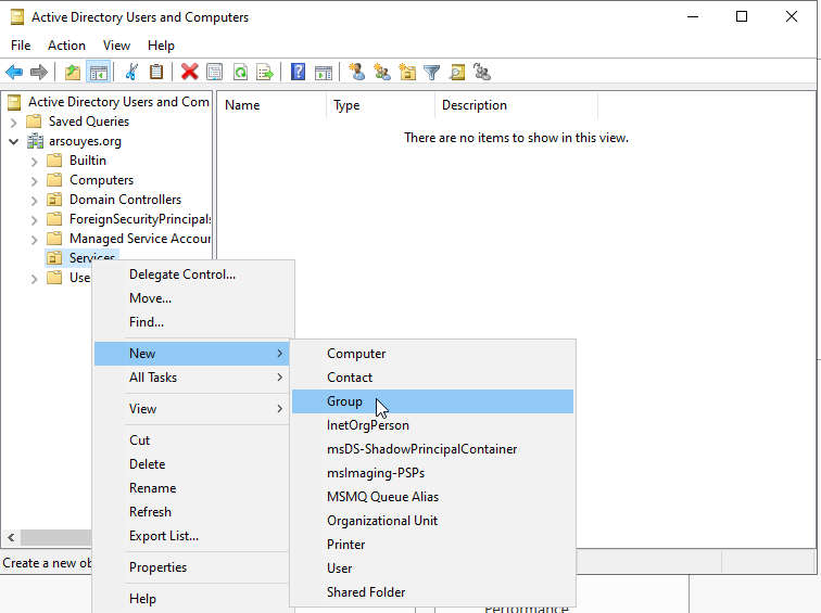 Create a group, right click.