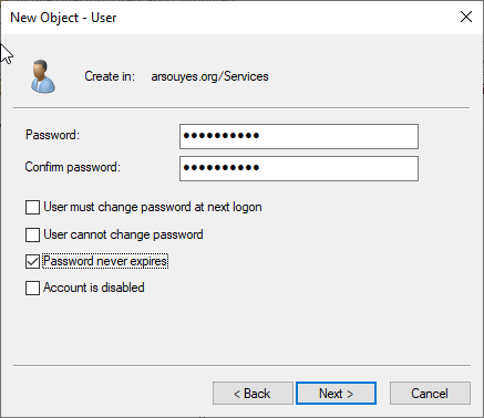 Authentication configuration.