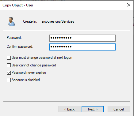Authentication configuration