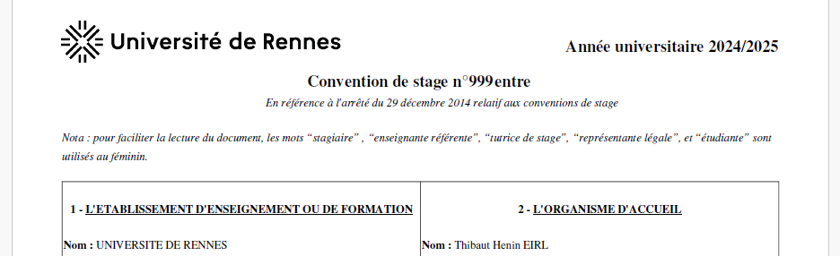 Nota : pour faciliter la lecture du document, les mots “stagiaire”, “enseignante référente”, “tutrice de stage”, “représentante légale”, et “étudiante” sont utilisés au féminin.