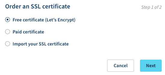 Nouveau certificat Let’s Encrypt