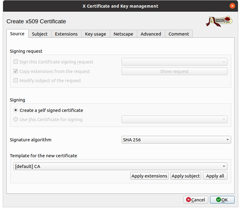 Source,type of certificate