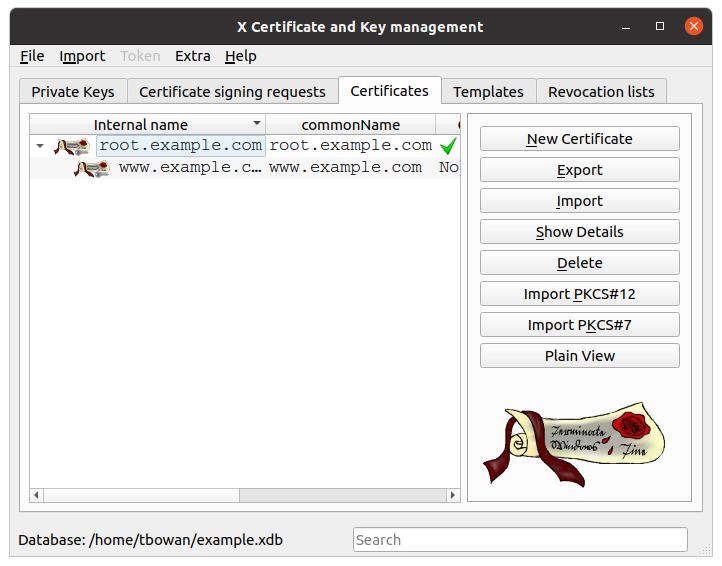 Certificate list