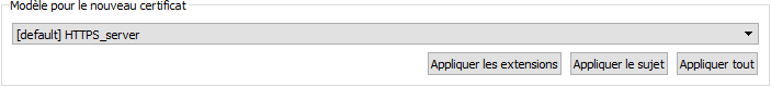 Premier onglet, appliquer le modèle de serveur HTTPS.