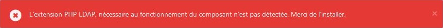 Erreur d’absence de module LDAP